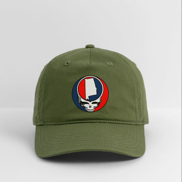 Alabama Map Stealie Grateful Dead Dad Hat - olive green