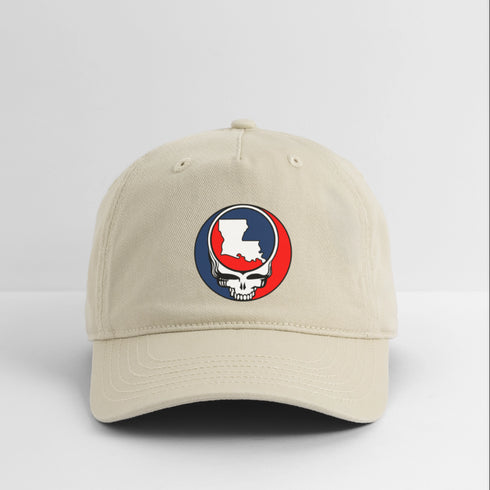 Louisiana Map Stealie Grateful Dead Dad Hat - khaki