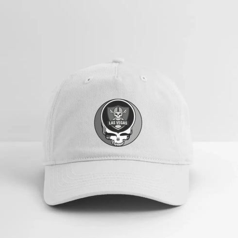Las Vegas Raiders Grateful Dead Stealie Dad Hat - white