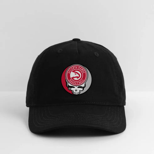 Atlanta Hawks Grateful Dead Stealie Dad Hat - black