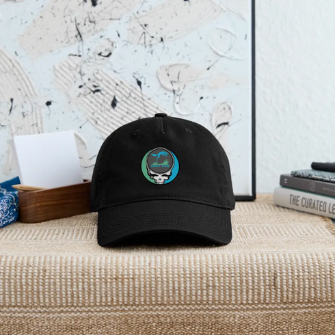 Grey Fox Grateful Dead Stealie Dad Hat - black