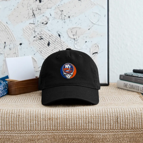 New York Islanders Grateful Dead Stealie Dad Hat - black