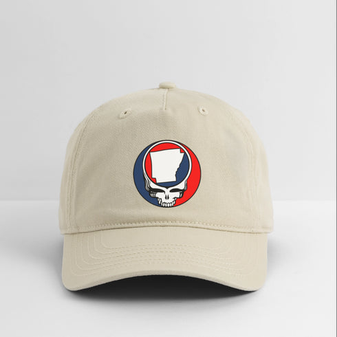 Arkansas Map Stealie Grateful Dead Dad Hat - khaki