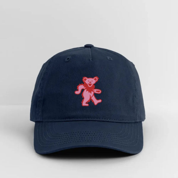 Pink Dancing Bear Grateful Dead Stealie Dad Hat - navy