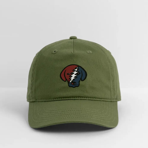 Stealie Pup Stealie Grateful Dead Dad Hat - olive green