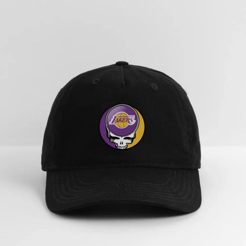 Los Angeles Lakers Grateful Dead Stealie Dad Hat - black