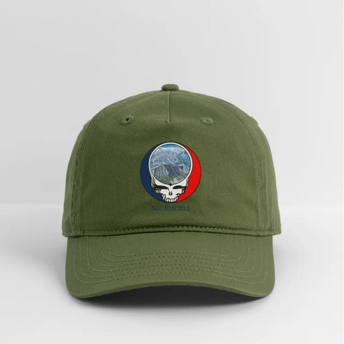 Ride Heavenly Trail Map Stealie Grateful Dead Dad Hat - olive green