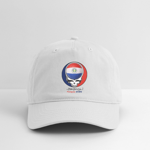 2026 Paraguay World Cup Grateful Dead Stealie Dad Hat - white