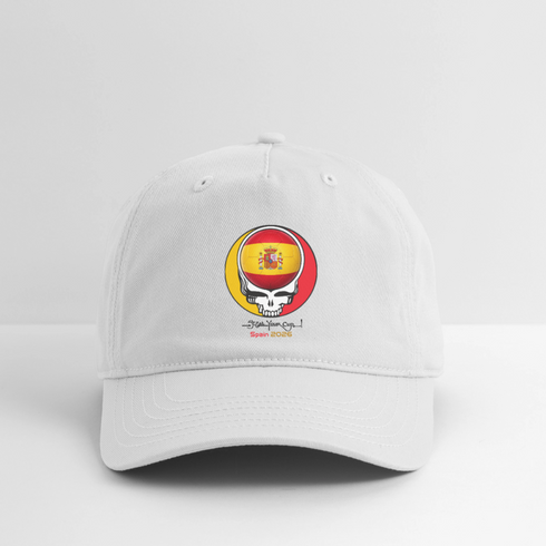 2026 Spain World Cup Grateful Dead Stealie Dad Hat - white