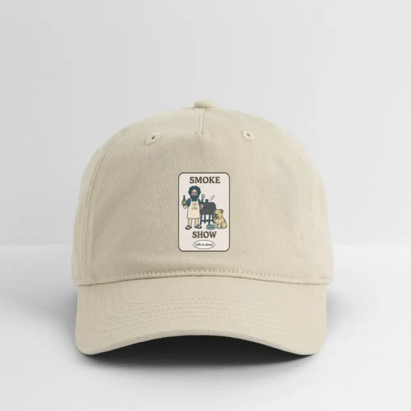 Life is dead. Jerry's Smokin' Something Grateful Dead Stealie Dad Hat - khaki