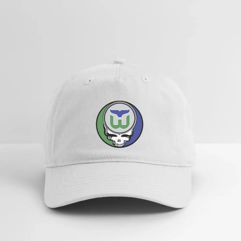 Hartford Whalers Grateful Dead Stealie Dad Hat - white