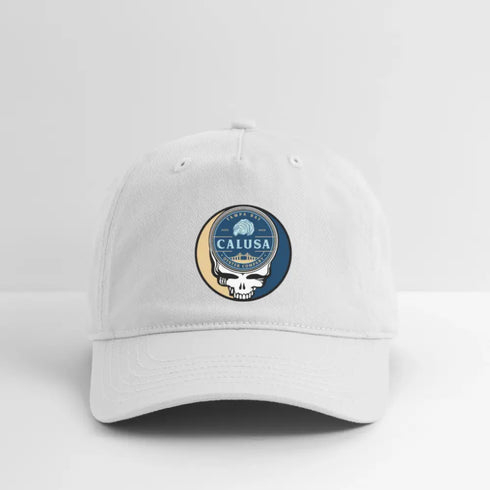 Calusa Oyster Company Grateful Dead Stealie Dad Hat - white