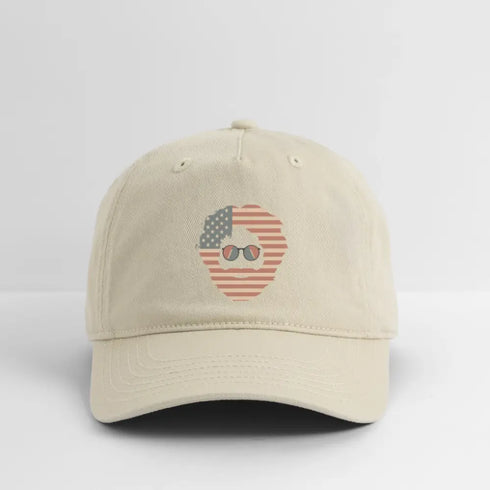 Stars and Stripes Jerry Grateful Dead Stealie Dad Hat - khaki