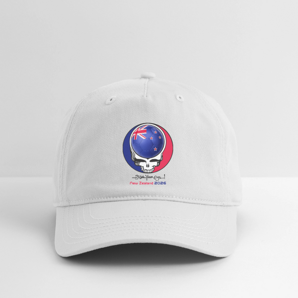 2026 New Zealand World Cup Grateful Dead Stealie Dad Hat - white