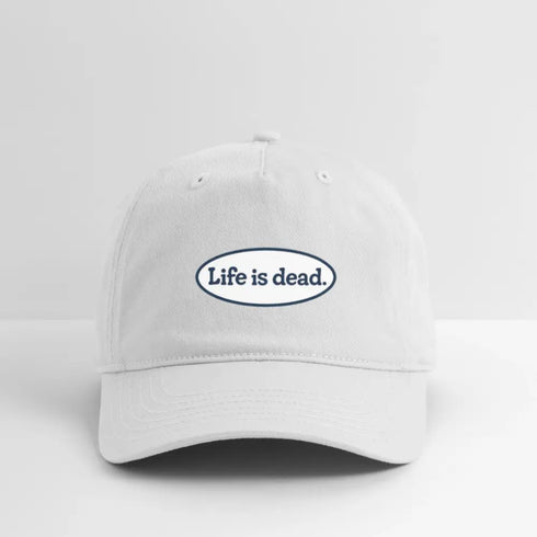 Life is dead. Signature Oval Blue Grateful Dead Stealie Dad Hat - white