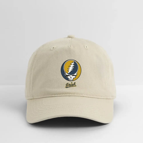 Notre Dame University Grateful Dead Stealie Dad Hat - khaki
