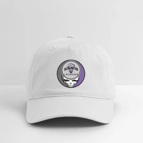 Scranton Lacrosse Grateful Dead Stealie Dad Hat - white
