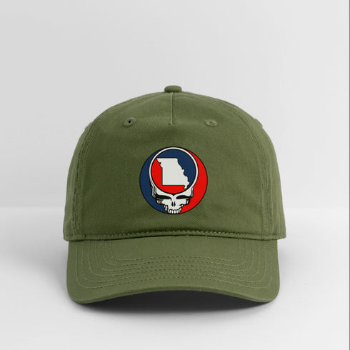 Missouri Map Stealie Grateful Dead Dad Hat - olive green