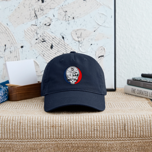 Custom Winterhawk Stealie Grateful Dead Dad Hat - navy