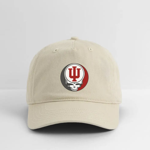 Indiana University Grateful Dead Stealie Dad Hat - khaki