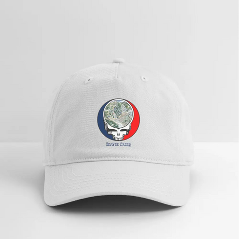Beaver Creek Trail Map Stealie Grateful Dead Dad Hat - white