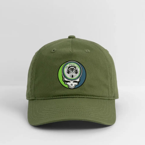 Hi-Fidelity Stealie Grateful Dead Stealie Dad Hat - olive green