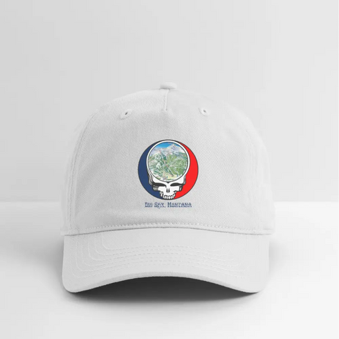 Big Sky Trail Map Stealie Grateful Dead Dad Hat - white
