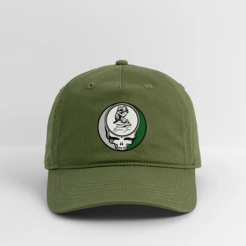 Beaver Jam Stealie Grateful Dead Dad Hat - olive green