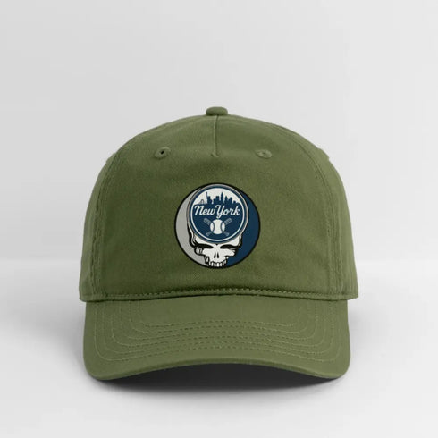 New York Yankees Grateful Dead Stealie Dad Hat - olive green