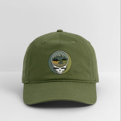 Colorado Stealie Grateful Dead Dad Hat - olive green