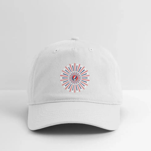 Stealie Fireworks Life is dead. Grateful Dead Stealie Dad Hat - white