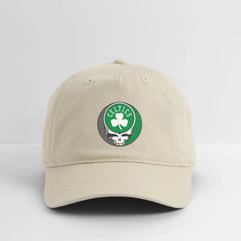 Boston Celtics Grateful Dead Stealie Dad Hat - khaki