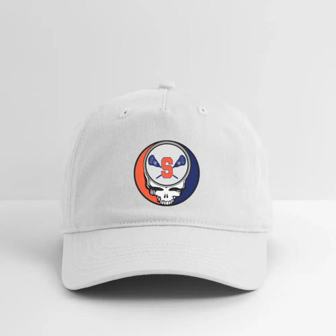 Syracuse Lacrosse Grateful Dead Stealie Dad Hat - white
