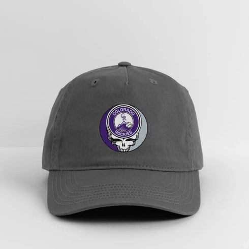 Colorado Rockies Grateful Dead Stealie Dad Hat - charcoal