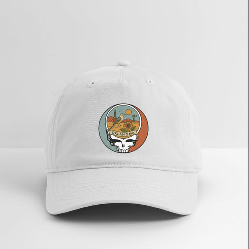 Oklahoma Stealie Grateful Dead Dad Hat - white