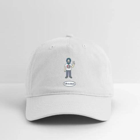 Life is dead. Peace Lovin' Jerry Grateful Dead Stealie Dad Hat - white
