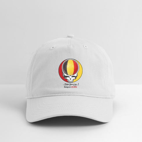 2026 Belgium World Cup Grateful Dead Stealie Dad Hat - white