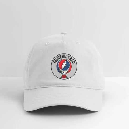 Grateful Grad Stealie Hat - white