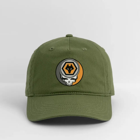 Wolverhampton Wanderers Grateful Dead Stealie Dad Hat - olive green