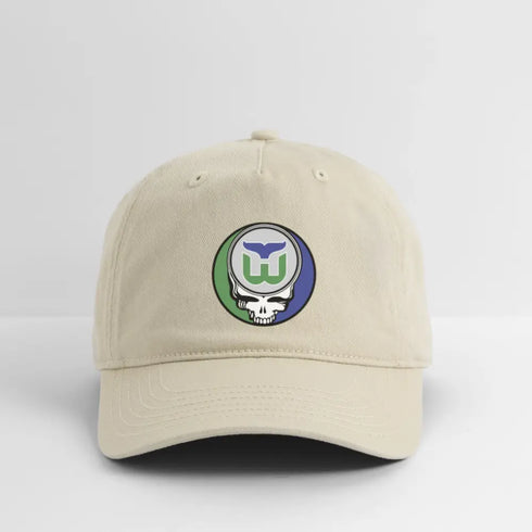 Hartford Whalers Grateful Dead Stealie Dad Hat - khaki