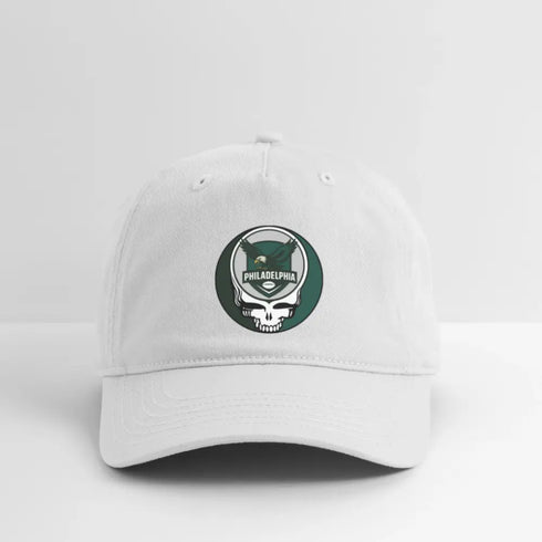 Philadlephia Eagles Grateful Dead Stealie Dad Hat - white