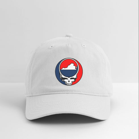 Virginia Map Stealie Grateful Dead Dad Hat - white