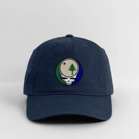 Maine Unofficial State Flag Stealie Grateful Dead Dad Hat - navy