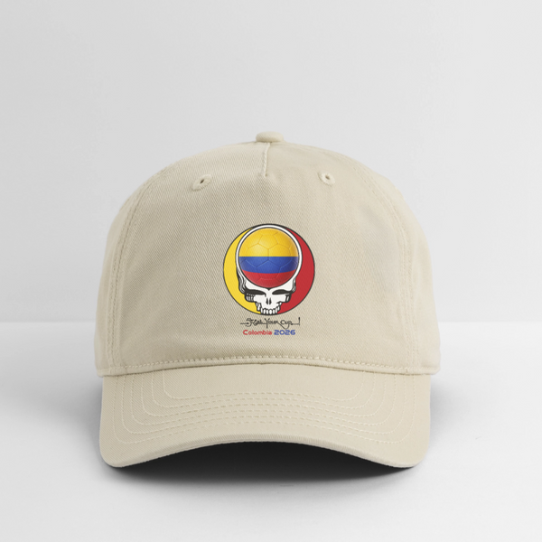 2026 Colombia World Cup Grateful Dead Stealie Dad Hat - khaki