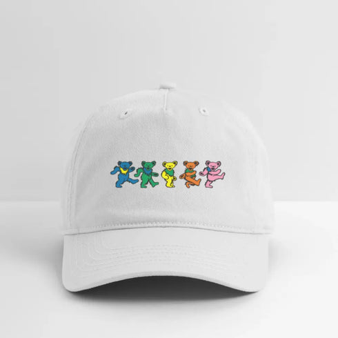 Dancing Bears Grateful Dead Stealie Dad Hat - white