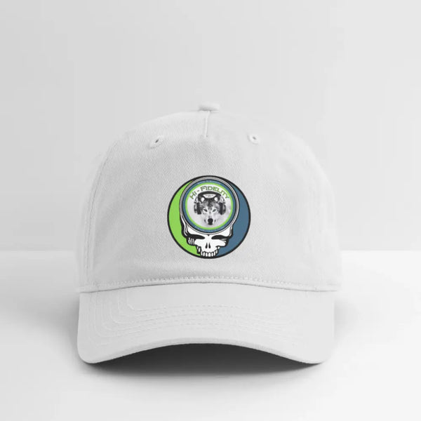 Hi-Fidelity Stealie Grateful Dead Stealie Dad Hat - white