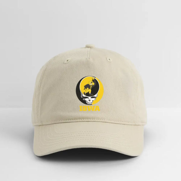 University of Iowa Grateful Dead Stealie Dad Hat - khaki