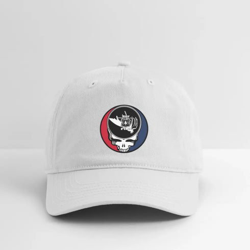 Superior National Forest Fire Stealie Grateful Dead Stealie Dad Hat - white