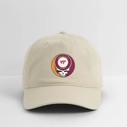Virginia Tech Grateful Dead Stealie Dad Hat - khaki