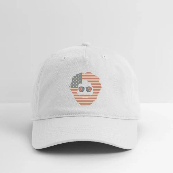 Stars and Stripes Jerry Grateful Dead Stealie Dad Hat - white